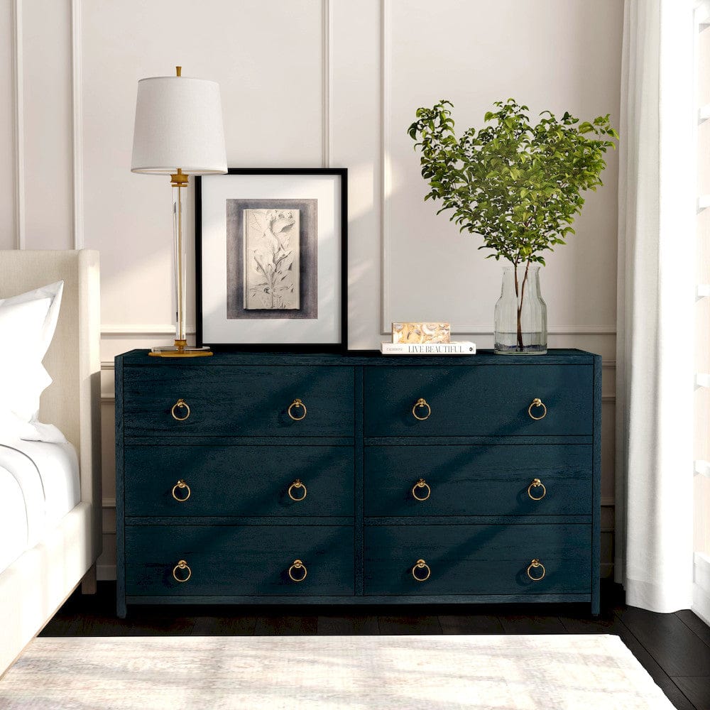Butler Specialty Company - Lark 60 in. W Rectangular Wood 6 Drawer Dresser, Navy Blue - 5525291 view 3