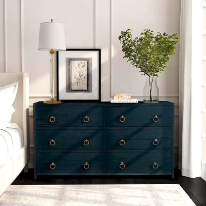 Butler Specialty Company - Lark 60 in. W Rectangular Wood 6 Drawer Dresser, Navy Blue - 5525291 view 3