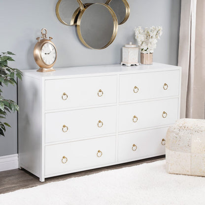 Butler Specialty Company - Lark 60 in. W Rectangular Wood 6 Drawer Dresser, White - 5525304 view 3