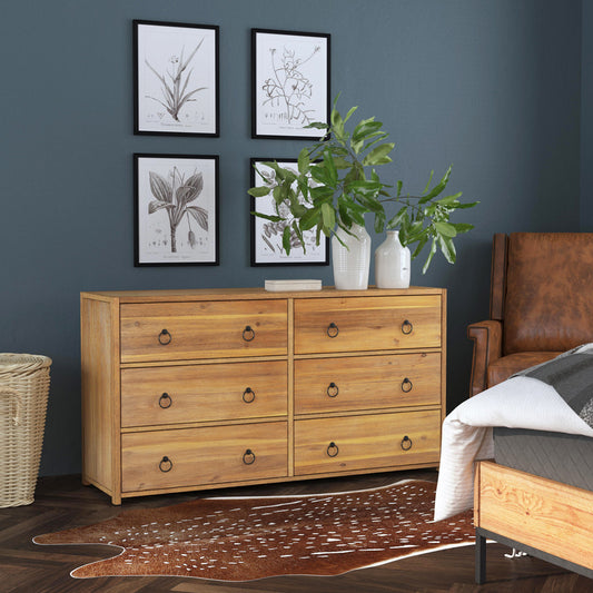 Butler Specialty Company - Lark 60 in. W Rectangular Wood 6 Drawer Dresser, Light Brown - 5525312