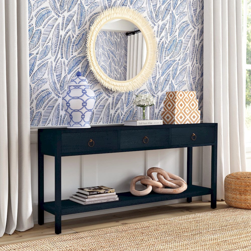 Butler Specialty Company - Lark 65 in. W Rectangular Wood 3 Drawer Console Table, Navy Blue - 5701291 view 6