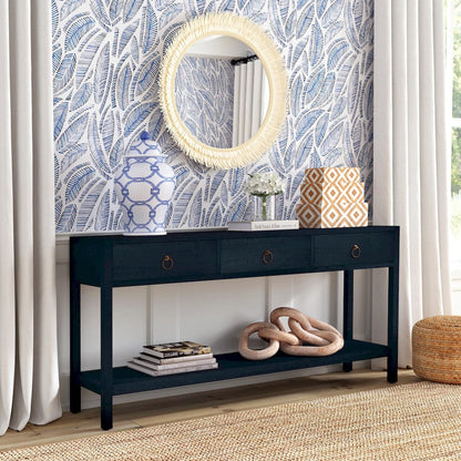 Butler Specialty Company - Lark 65 in. W Rectangular Wood 3 Drawer Console Table, Navy Blue - 5701291 view 6
