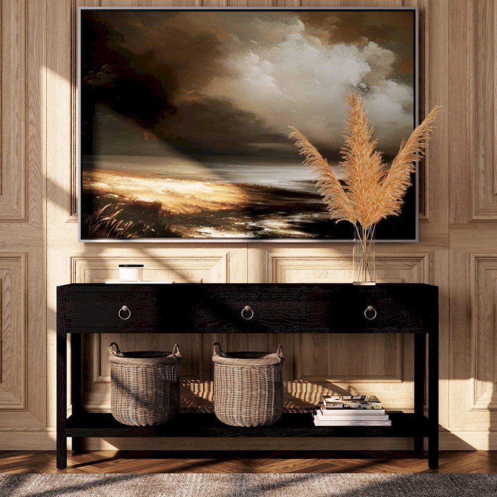 Butler Specialty Company - Lark 65 in. W Rectangular Wood 3 Drawer Console Table w Lower Open Shelf, Black - 5701432 view 6