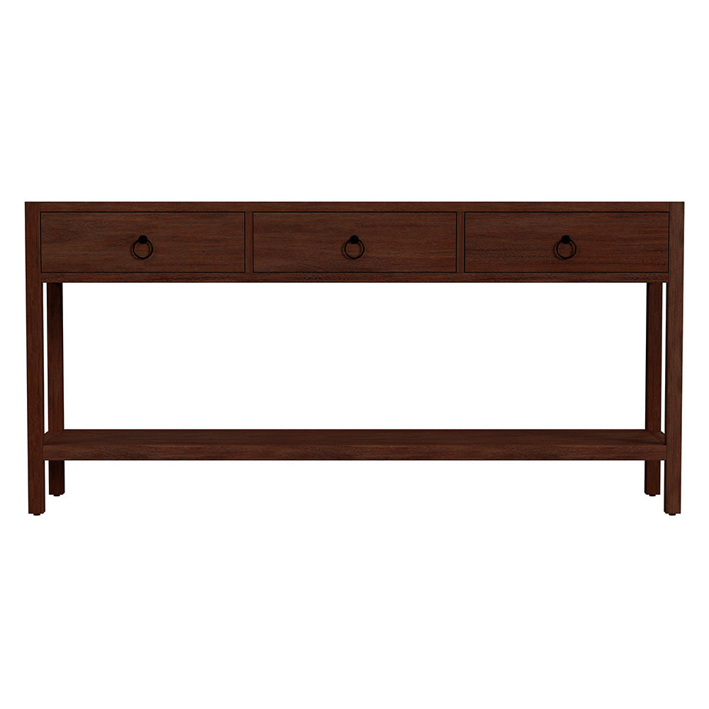 Butler Specialty Company - Lark 65 in. W Rectangular Wood 3 Drawer Console Table w Lower Open Shelf, Medium Brown - 5701489 View 2