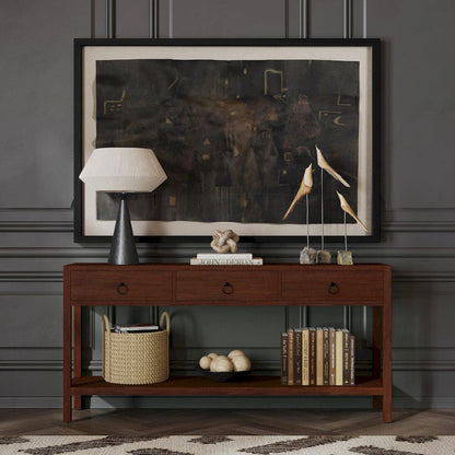 Butler Specialty Company - Lark 65 in. W Rectangular Wood 3 Drawer Console Table w Lower Open Shelf, Medium Brown - 5701489 view 6