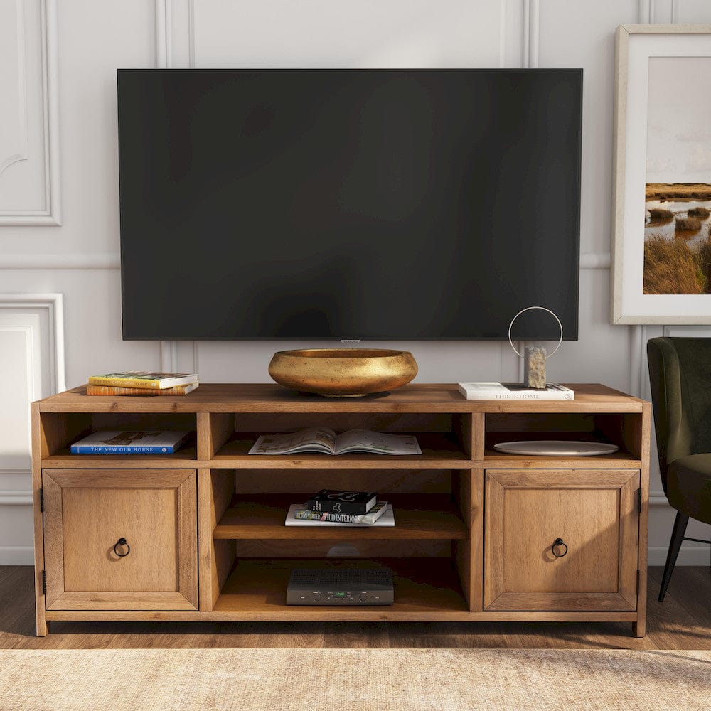 Butler Specialty Company - Lark 65 in. W Rectangular Wood TV Stand with Storage, Light Brown - 5524312 view 7