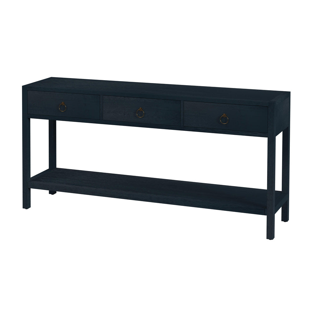 Butler Specialty Company - Lark 65 in. W Rectangular Wood 3 Drawer Console Table, Navy Blue - 5701291