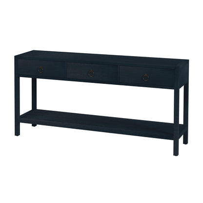 Butler Specialty Company - Lark 65 in. W Rectangular Wood 3 Drawer Console Table, Navy Blue - 5701291
