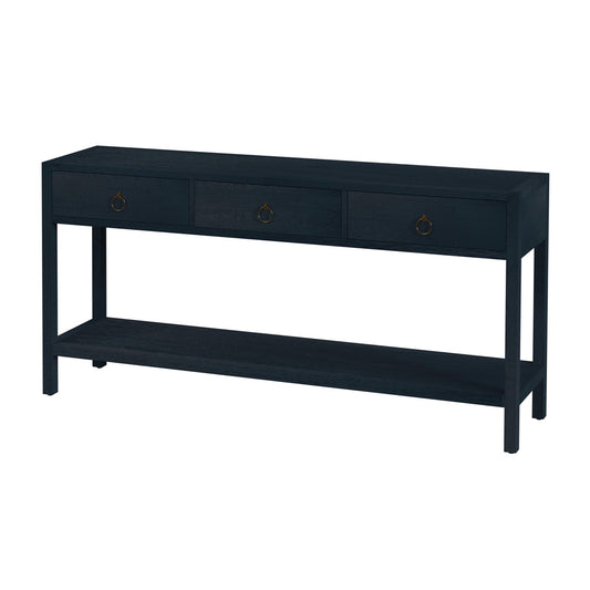 Butler Specialty Company - Lark 65 in. W Rectangular Wood 3 Drawer Console Table, Navy Blue - 5701291
