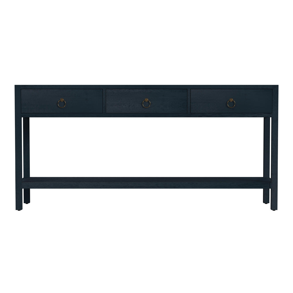 Butler Specialty Company - Lark 65 in. W Rectangular Wood 3 Drawer Console Table, Navy Blue - 5701291