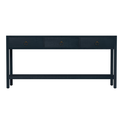 Butler Specialty Company - Lark 65 in. W Rectangular Wood 3 Drawer Console Table, Navy Blue - 5701291