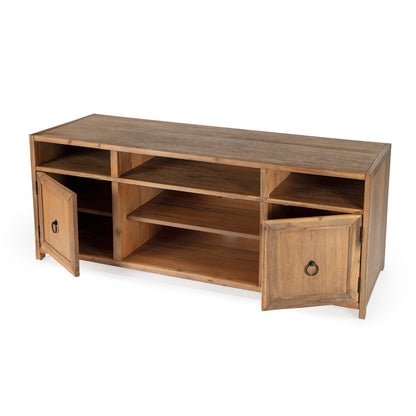 Butler Specialty Company - Lark 65 in. W Rectangular Wood TV Stand with Storage, Light Brown - 5524312