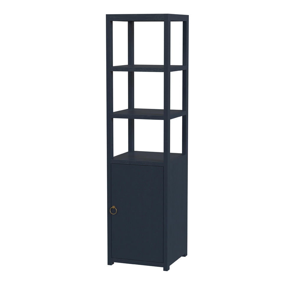 Butler Specialty Company - Lark 70 in. H x 18 in. W Wood 3 Tier 1 Door Narrow Etagere Bookcase, Navy Blue - 5565291 view 2