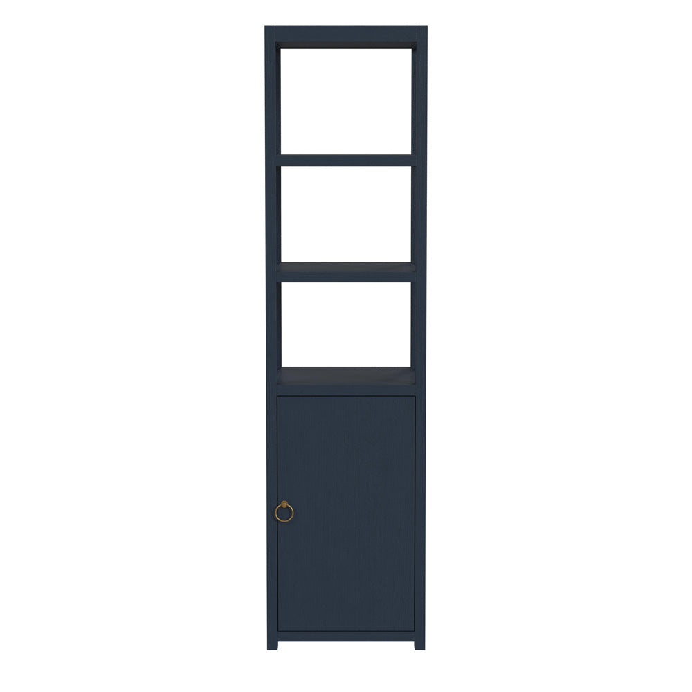 Butler Specialty Company - Lark 70 in. H x 18 in. W Wood 3 Tier 1 Door Narrow Etagere Bookcase, Navy Blue - 5565291 view 4