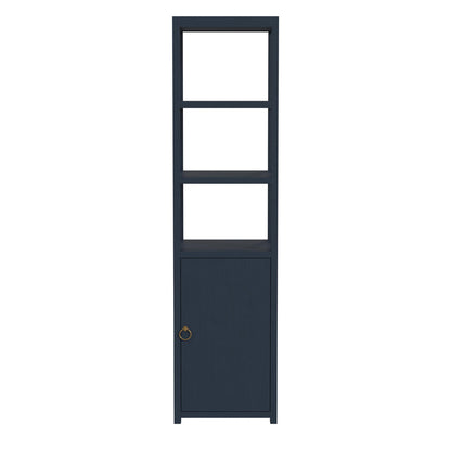 Butler Specialty Company - Lark 70 in. H x 18 in. W Wood 3 Tier 1 Door Narrow Etagere Bookcase, Navy Blue - 5565291 view 4