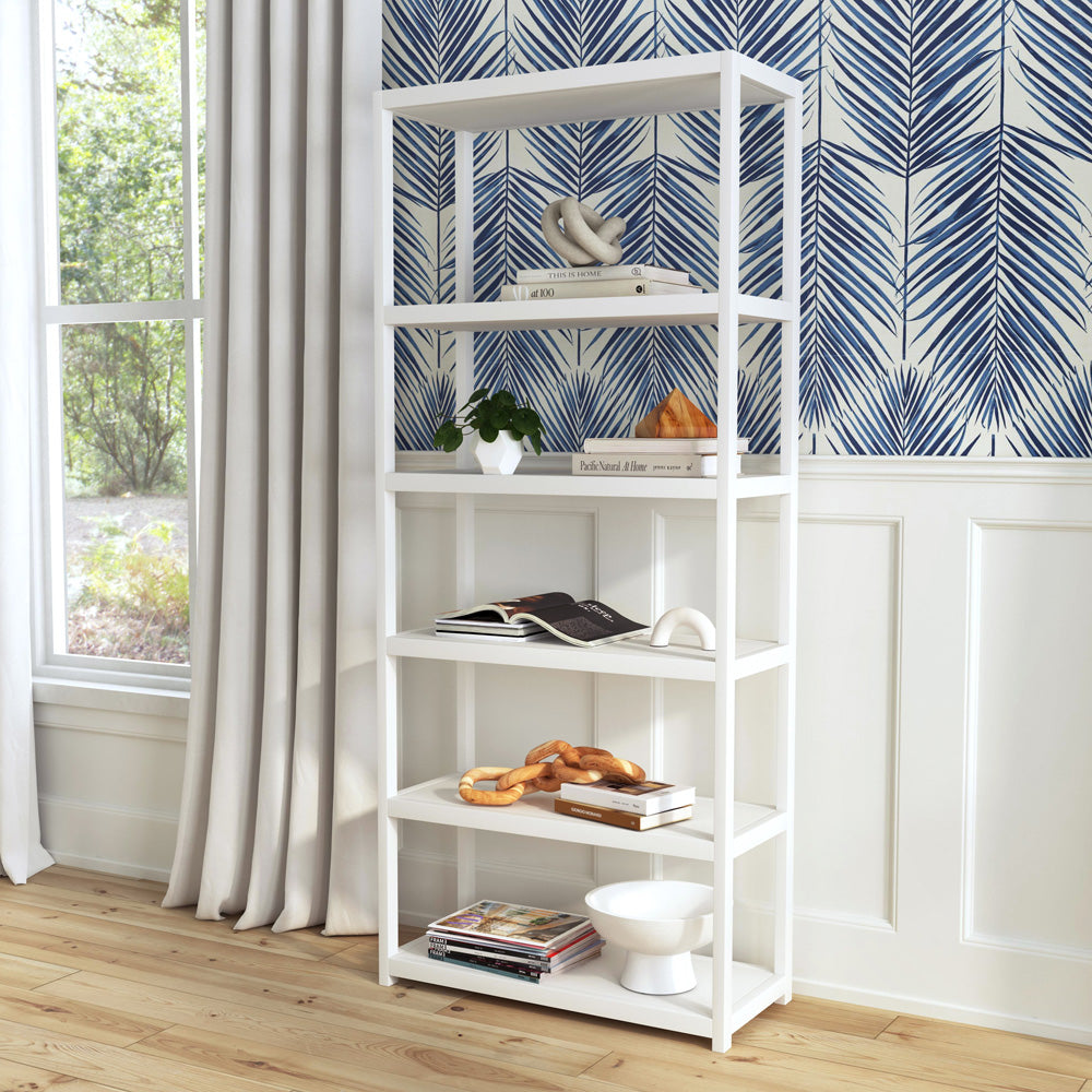 Butler Specialty Company - Lark 75 in. H x 30 in. W Wood 5 Tier Etagere Bookcase, White - 5702304