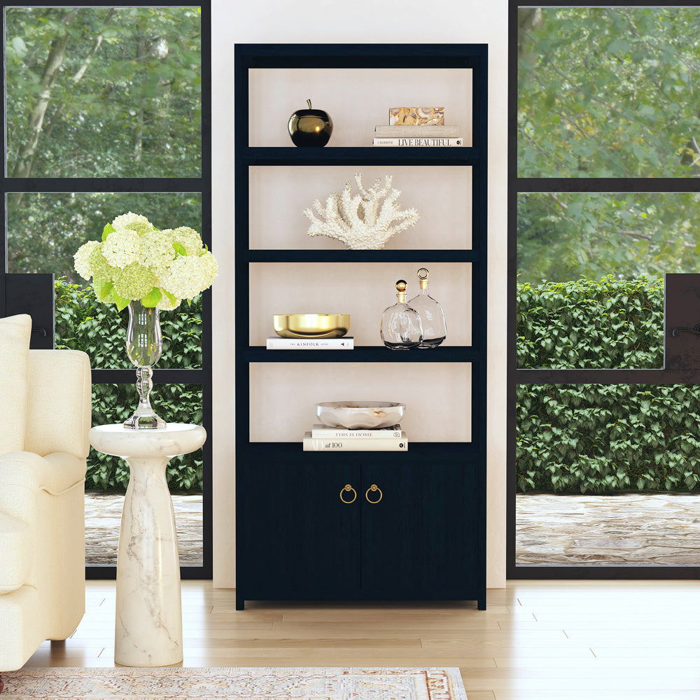 Butler Specialty Company - Lark 72 in. H x 32 in. W Wood 4 Tier Etagere Bookcase, Navy Blue - 5674291