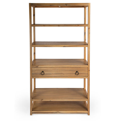 Butler Specialty Company - Lark 70 in. H x 39 in. W Wood 5 Tier Etagere Bookcase, Light Brown - 5391312