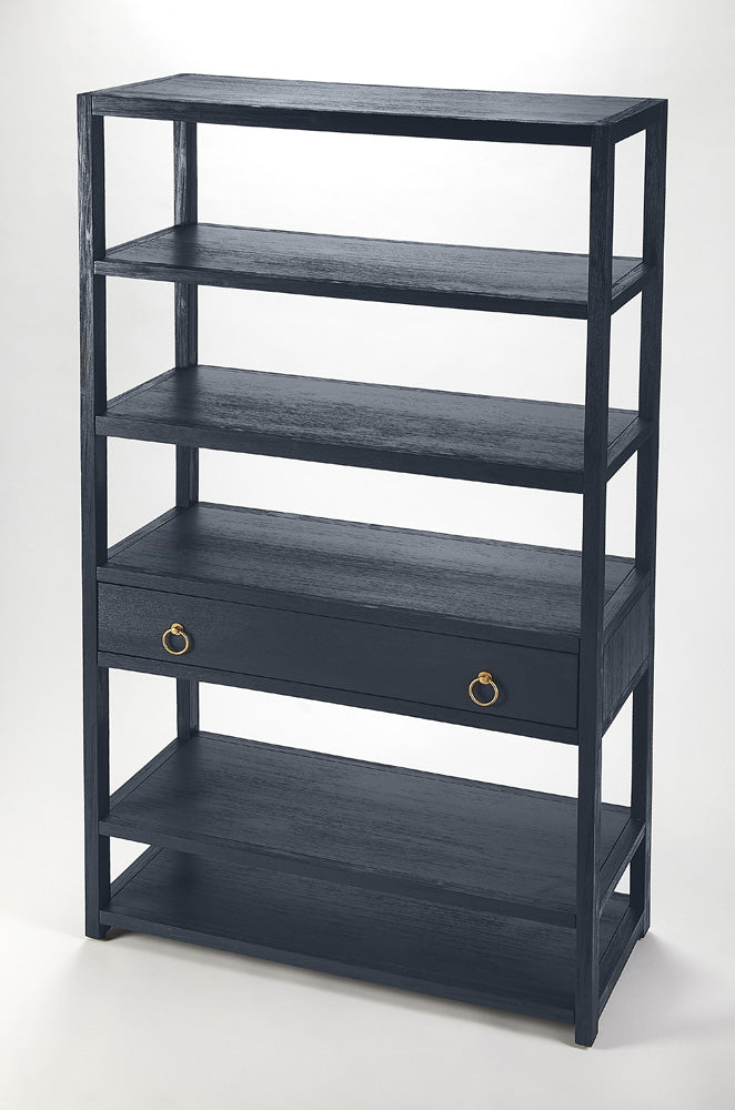 Butler Specialty Company - Lark 70 in. H x 39 in. W Wood 5 Tier Etagere Bookcase, Navy Blue - 5391291