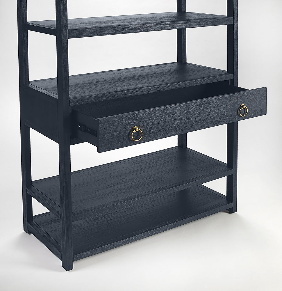 Butler Specialty Company - Lark 70 in. H x 39 in. W Wood 5 Tier Etagere Bookcase, Navy Blue - 5391291