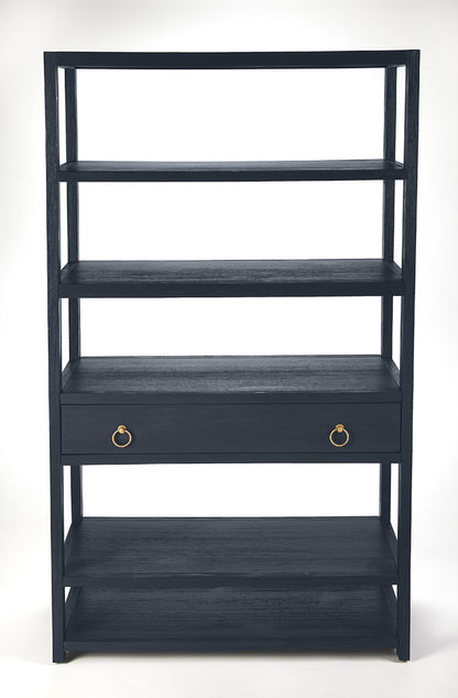 Butler Specialty Company - Lark 70 in. H x 39 in. W Wood 5 Tier Etagere Bookcase, Navy Blue - 5391291