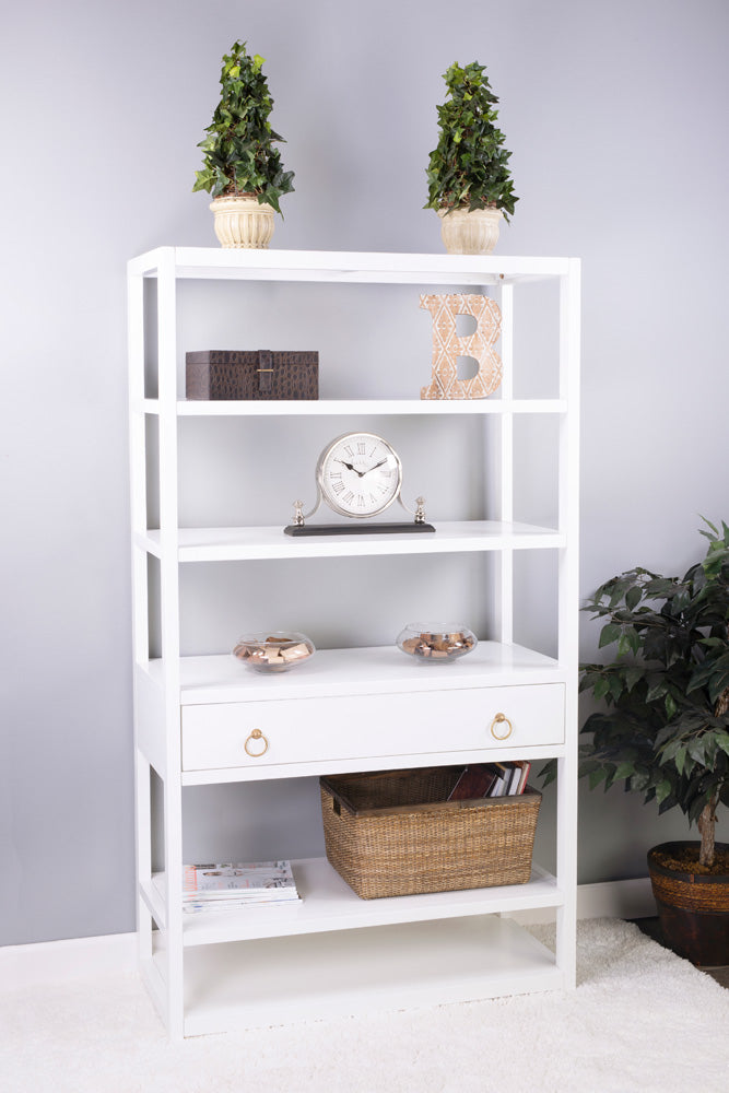 Butler Specialty Company - Lark 70 in. H x 39 in. W Wood 5 Tier Etagere Bookcase, White - 5391304