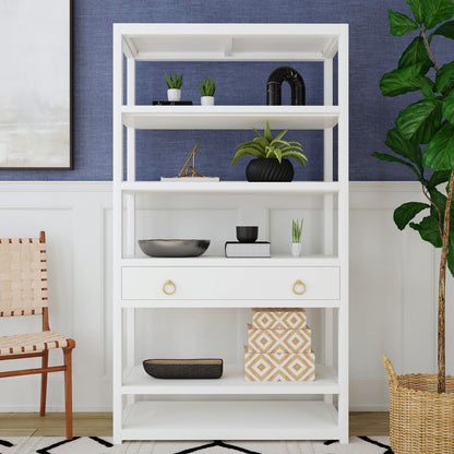 Butler Specialty Company - Lark 70 in. H x 39 in. W Wood 5 Tier Etagere Bookcase, White - 5391304