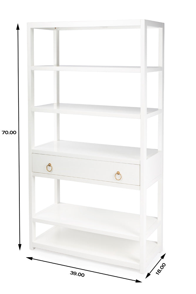 Butler Specialty Company - Lark 70 in. H x 39 in. W Wood 5 Tier Etagere Bookcase, White - 5391304
