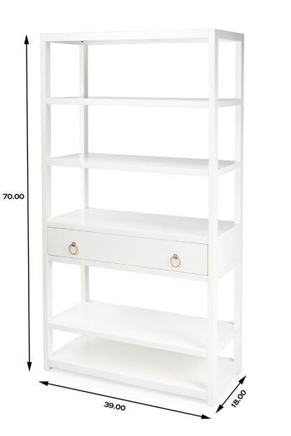Butler Specialty Company - Lark 70 in. H x 39 in. W Wood 5 Tier Etagere Bookcase, White - 5391304