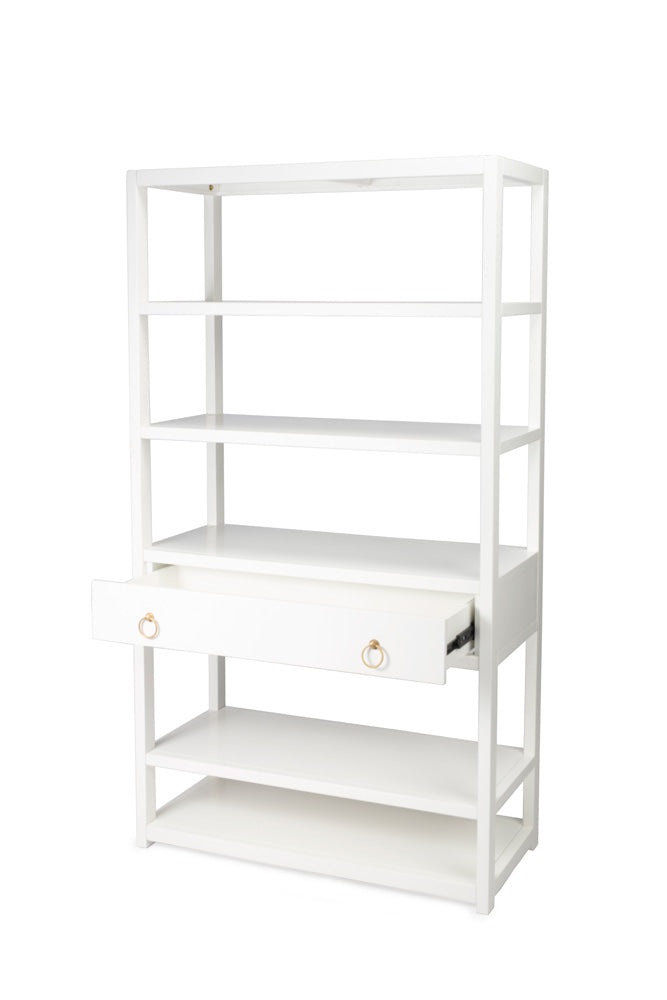 Butler Specialty Company - Lark 70 in. H x 39 in. W Wood 5 Tier Etagere Bookcase, White - 5391304