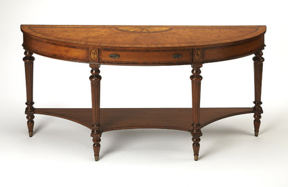 Butler Specialty Company - Connoisseur's - Latham 62 in. W Demilune Wood Console Table, Medium Brown - 1510090