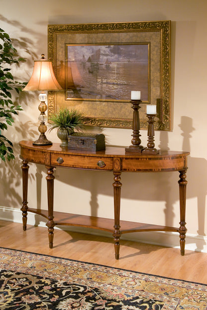 Butler Specialty Company - Connoisseur's - Latham 62 in. W Demilune Wood Console Table, Medium Brown - 1510090