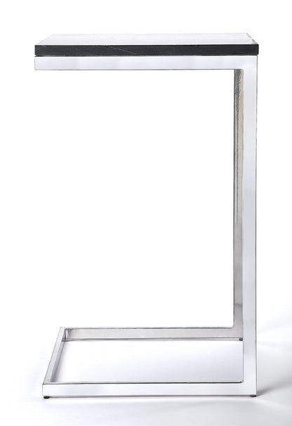 Butler Specialty Company - Lawler 16 in. W Square Marble & Metal C- Side Table, Black/Silver - 9349414