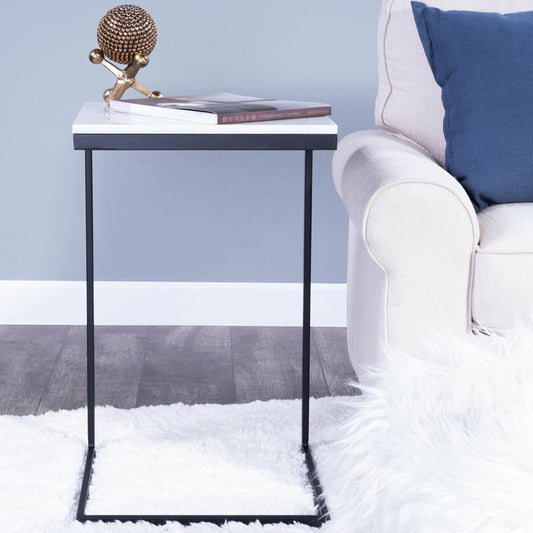 Butler Specialty Company - Lawler 16 in. W Square Marble & Metal C- Side Table, Black/White - 9349295
