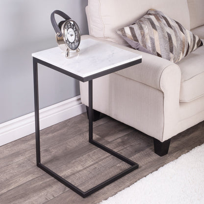 Butler Specialty Company - Lawler 16 in. W Square Marble & Metal C- Side Table, Black/White - 9349295