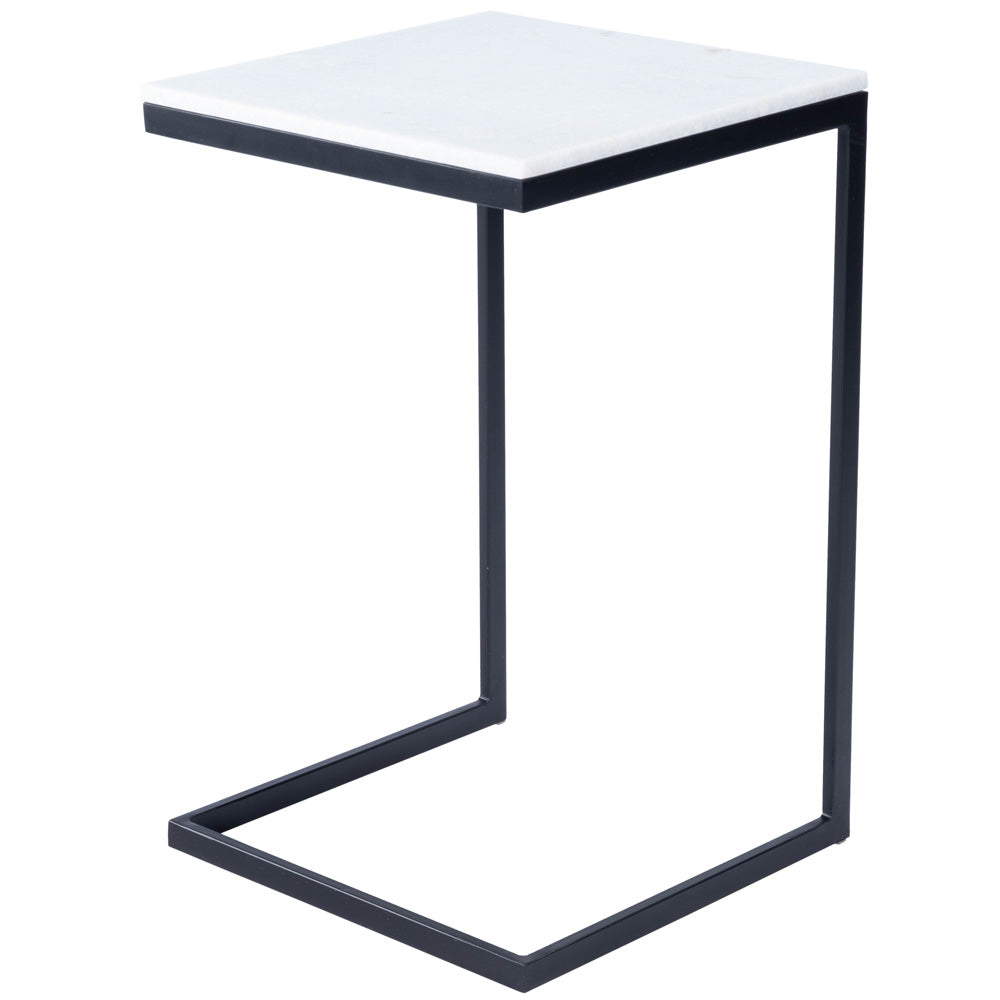 Butler Specialty Company - Lawler 16 in. W Square Marble & Metal C- Side Table, Black/White - 9349295