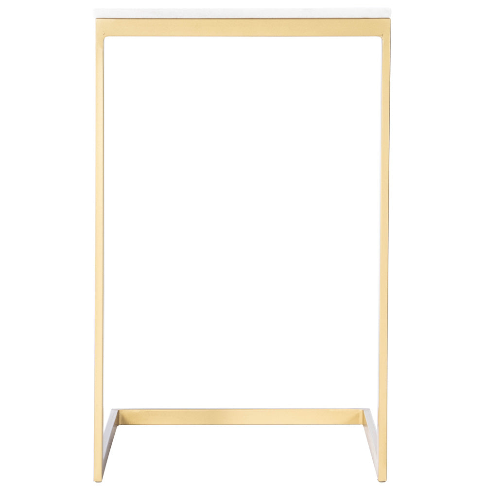 Butler Specialty Company - Lawler 16 in. W Square Marble & Metal C- Side Table, Gold - 9349025