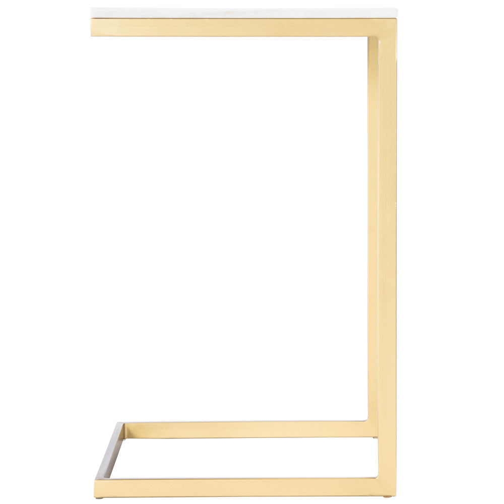 Butler Specialty Company - Lawler 16 in. W Square Marble & Metal C- Side Table, Gold - 9349025