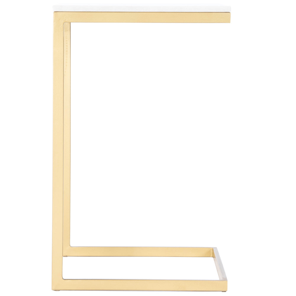 Butler Specialty Company - Lawler 16 in. W Square Marble & Metal C- Side Table, Gold - 9349025