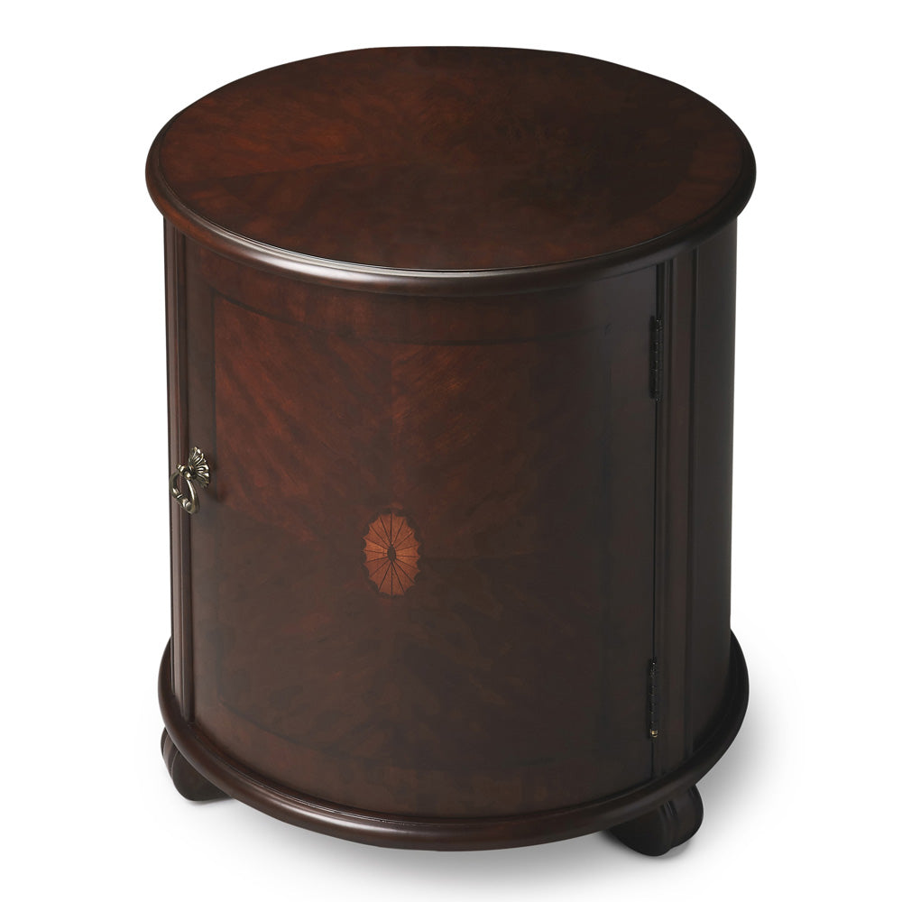Butler Specialty Company - Lawrie 20 in. W Round Wood Drum Side Table, Dark Brown - 1260024