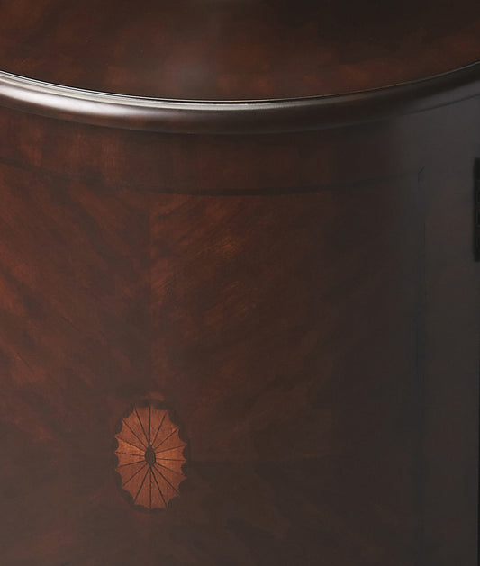 Butler Specialty Company - Lawrie 20 in. W Round Wood Drum Side Table, Dark Brown - 1260024