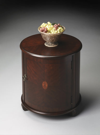 Butler Specialty Company - Lawrie 20 in. W Round Wood Drum Side Table, Dark Brown - 1260024