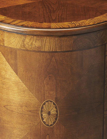 Butler Specialty Company - Lawrie 20 in. W Round Wood Drum Side Table, Medium Brown - 1260101