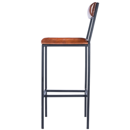 Butler Specialty Company - Lazarus Leather & Metal 31.5" Bar Stool, Medium Brown - 5496330