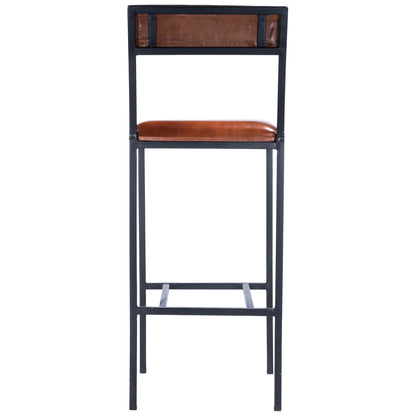 Butler Specialty Company - Lazarus Leather & Metal 31.5" Bar Stool, Medium Brown - 5496330
