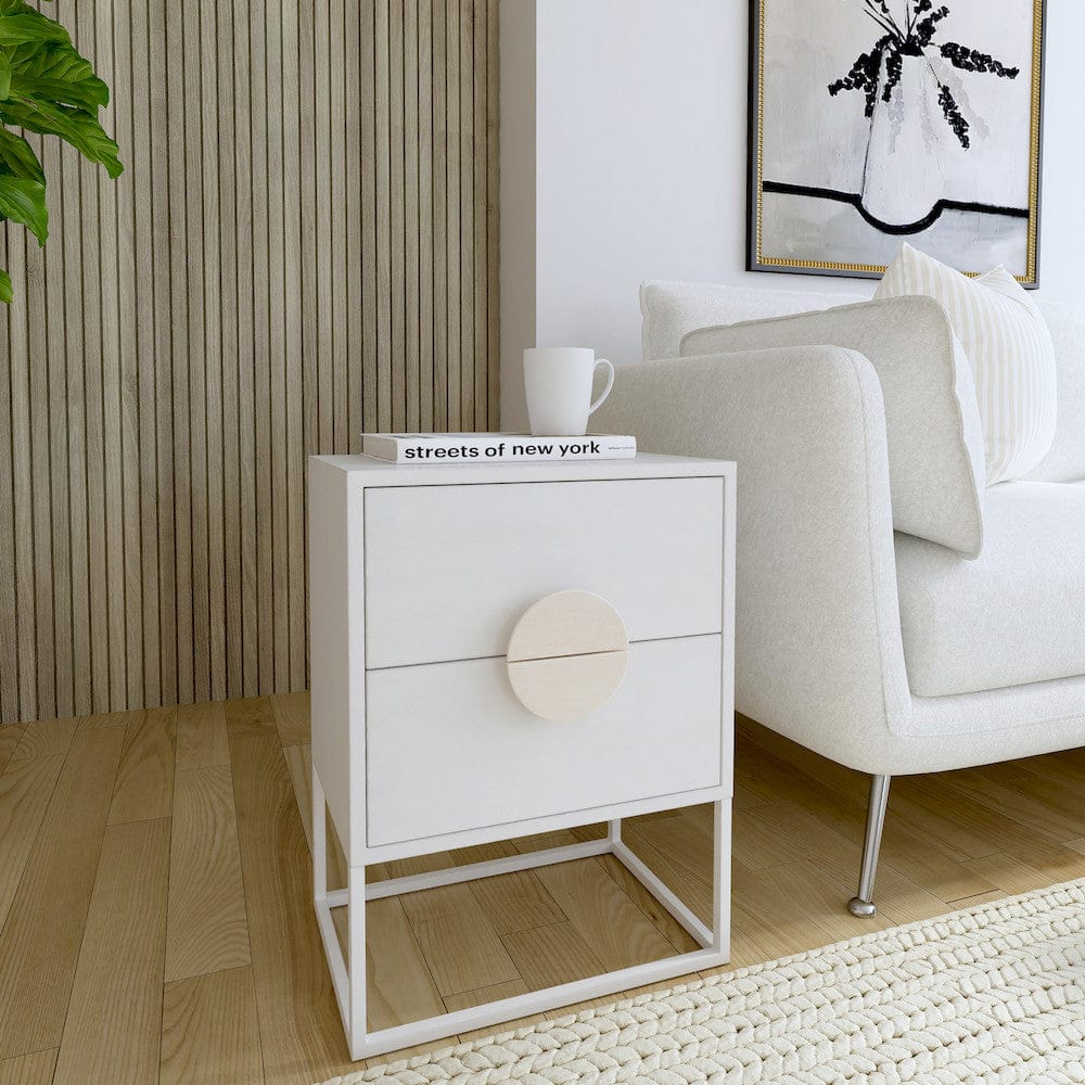 Butler Specialty Company - Lennasa 17.75 in. W Rectangular Wood 2 Drawer Nightstand, White - 5589288 view 3