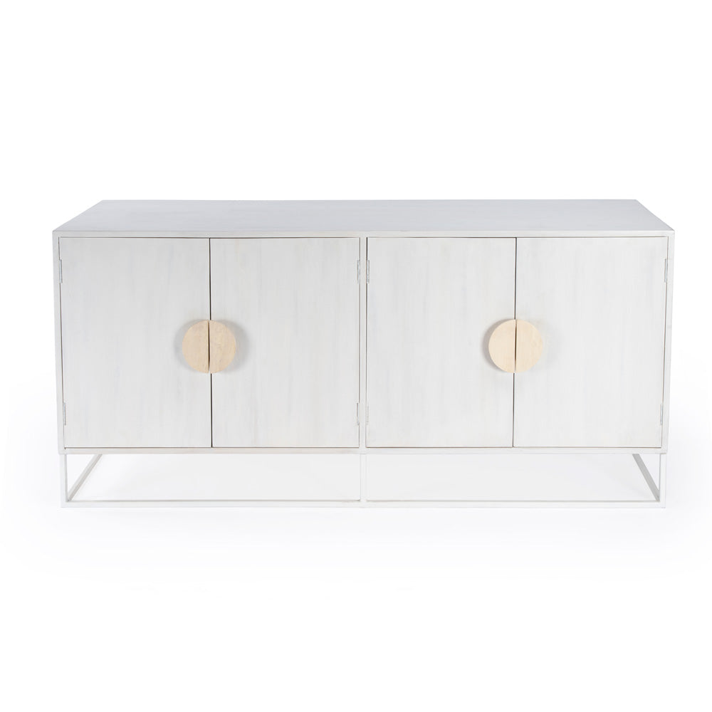 Butler Specialty Company - Lennasa 63 in. W Rectangular Wood Sideboard with 4 Doors and 2 Interior Shelves, White - 5581288