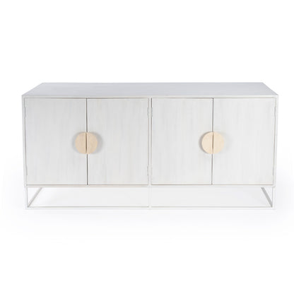 Butler Specialty Company - Lennasa 63 in. W Rectangular Wood Sideboard with 4 Doors and 2 Interior Shelves, White - 5581288