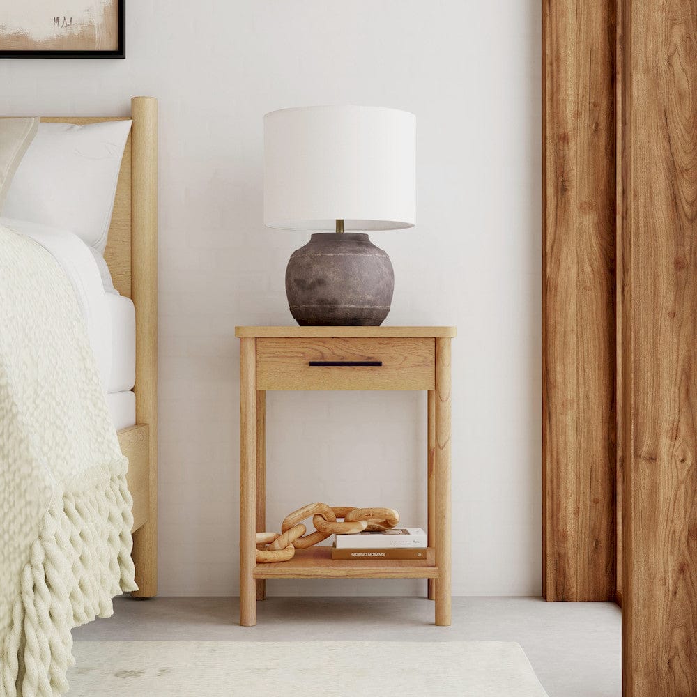 Butler Specialty Company - Lennon 21 in. W Rectangular 1 Drawer Wood Rounded Leg Nightstand, Light Brown - 5756473 view 6