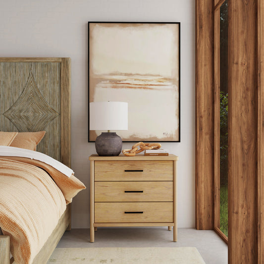 Butler Specialty Company - Lennon 34 in. W Rectangular 3 Drawer Wood Rounded Leg Dresser, Light Brown - 5754473